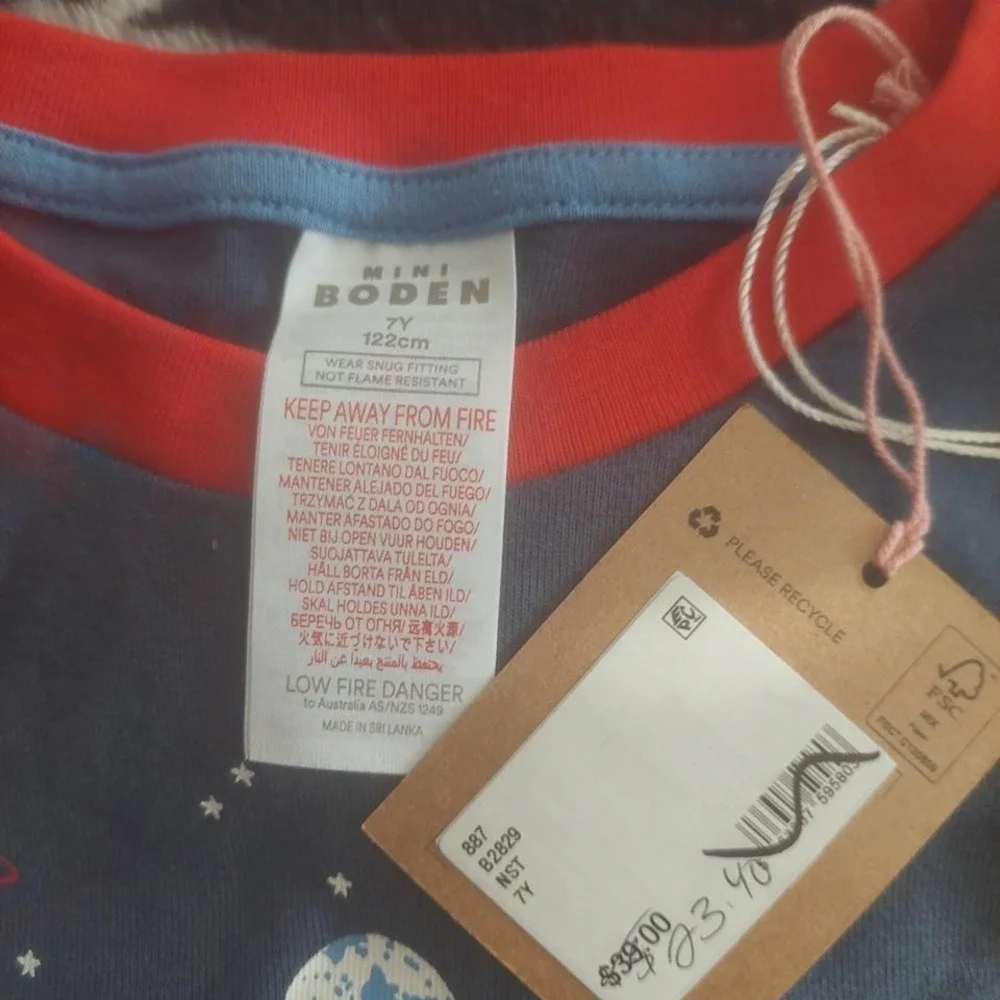 NWT Mini Boden‎ pajamas 7Y